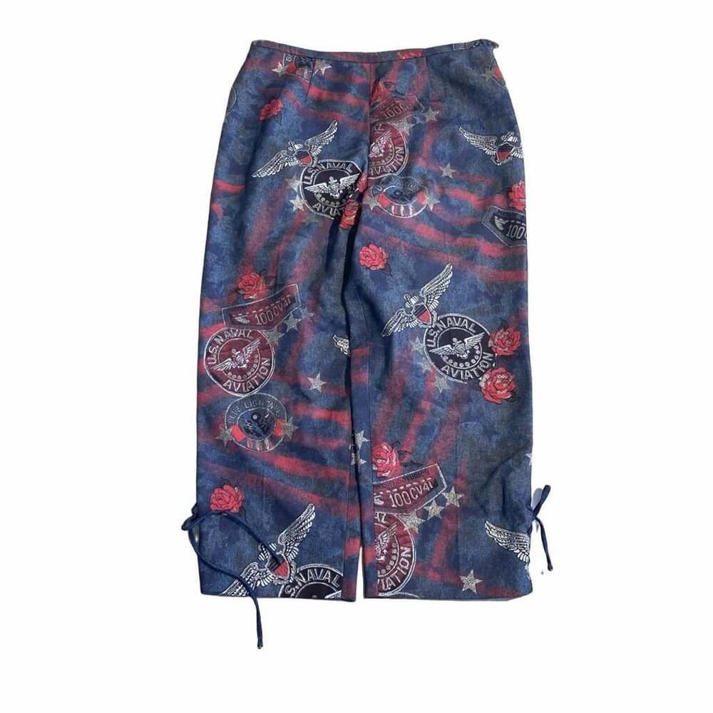 Eric Casual Vintage US Naval Aviation All Over Print Pants Size 12